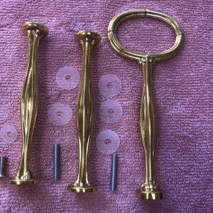 VICTORIANA OVAL GOLD  Old Style Double Heavy-Duty 3 Tier Cake Stand Fittings